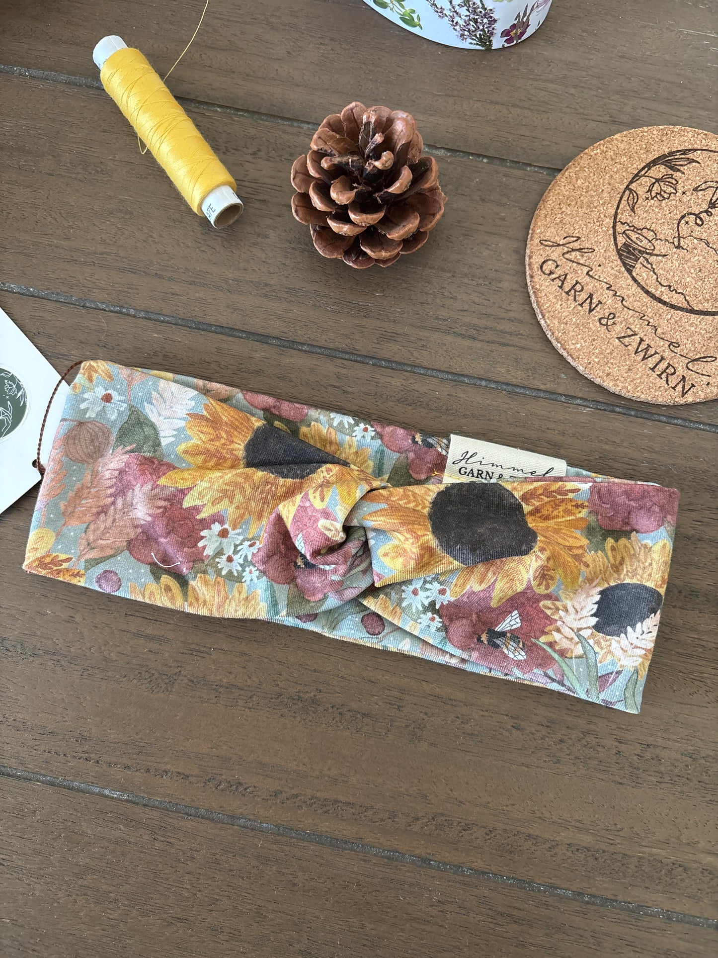 Kinder Stirnband Sunflower aus BIO Stoff 🌻