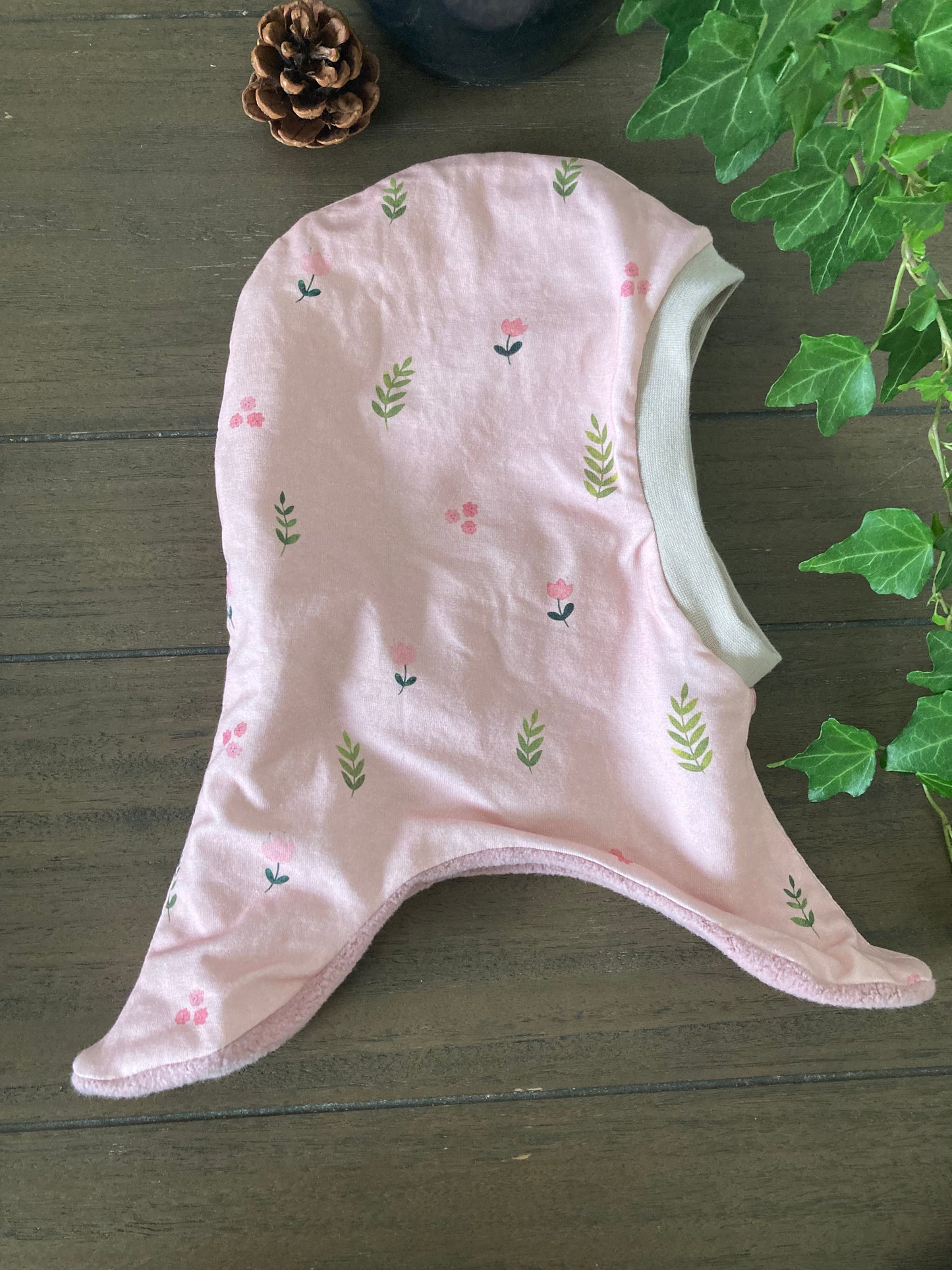 Kinder Schlupfhaube mit Fleece gefüttert aus BIO Stoffen