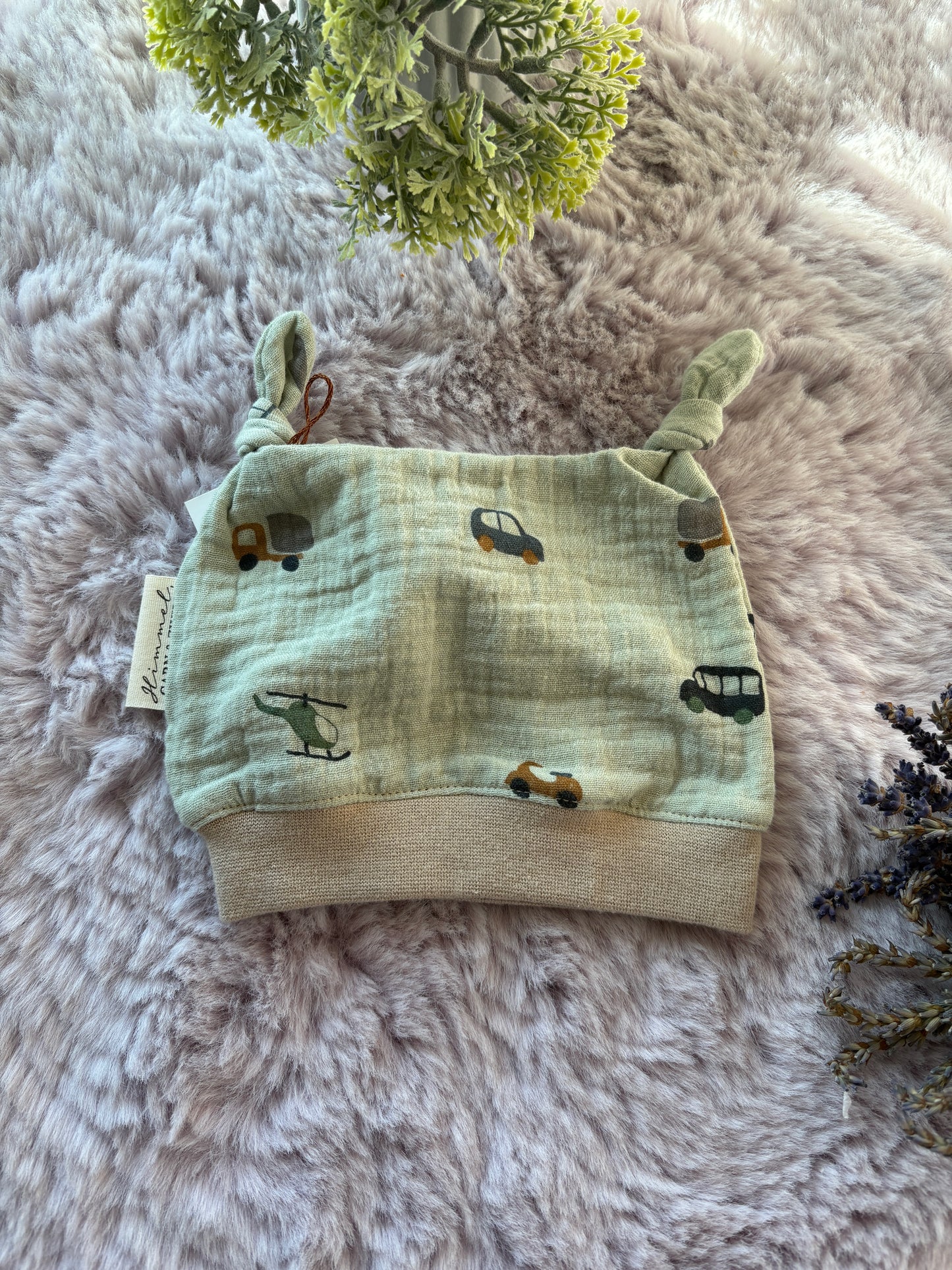 BIO Musselin Babyhaube