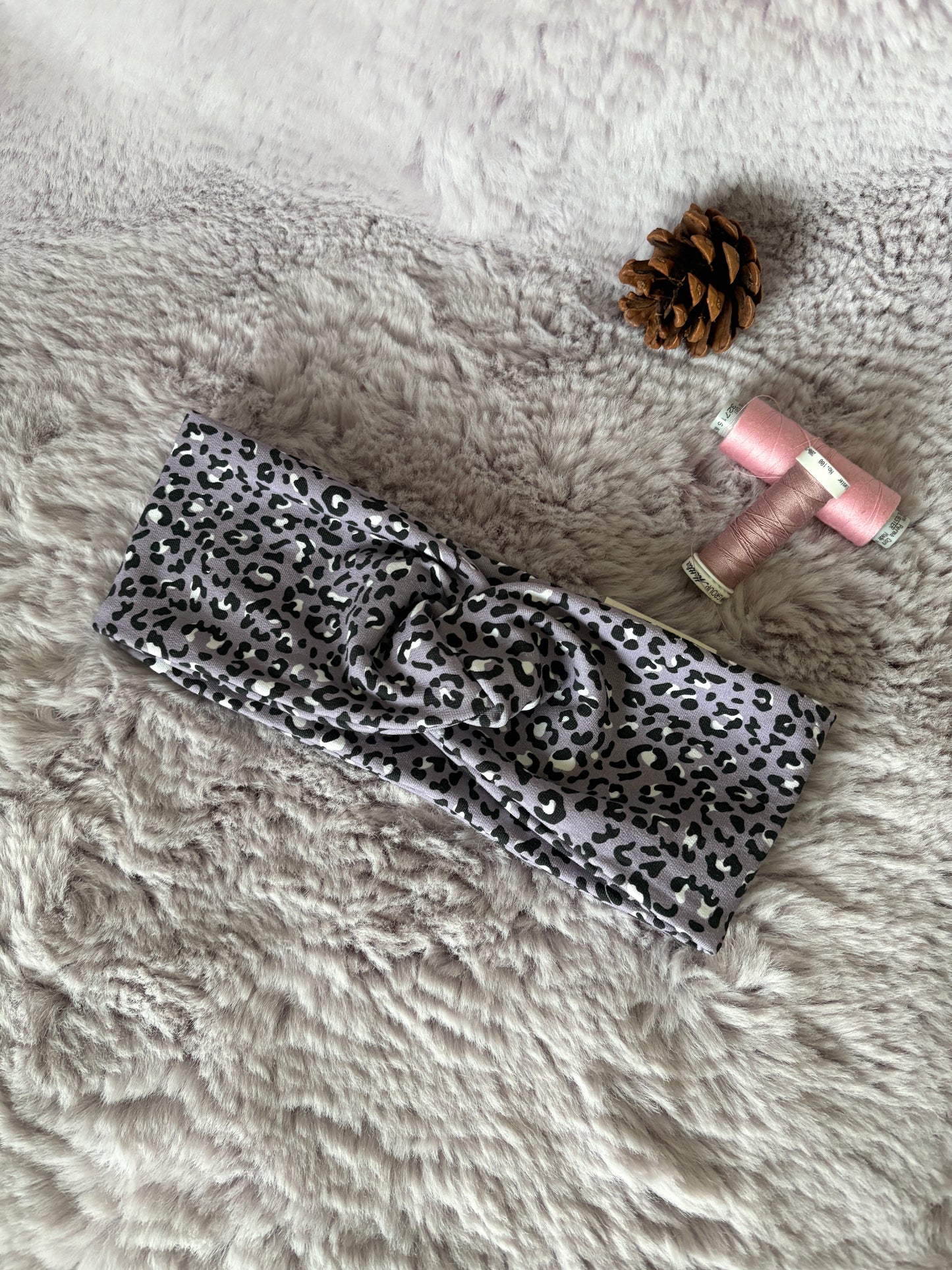 Kinder Stirnband in Lila Leo aus BIO Stoff