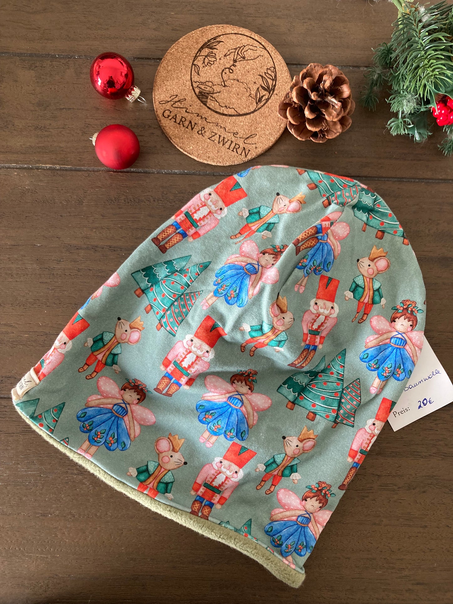 Winterliche Kinder Beanie (lang) aus BIO Baumwolle inkl warmen Fleece