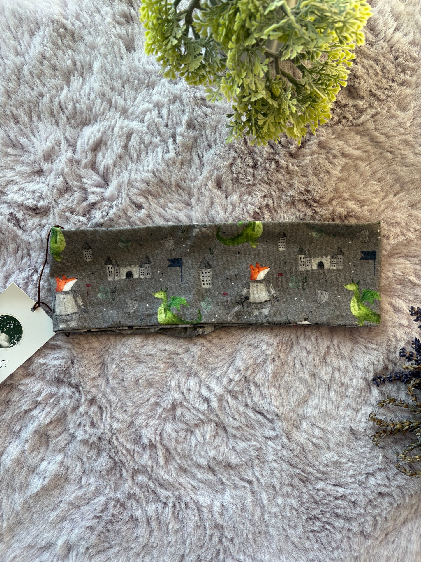 Kinder Stirnband aus BIO Stoff im Ritter Design