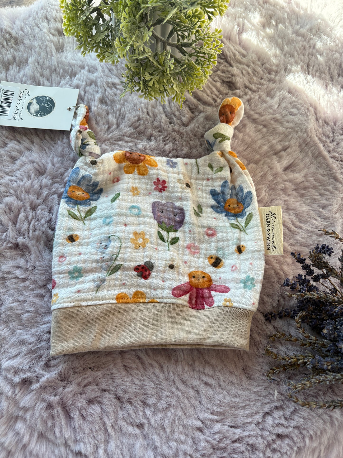 BIO Musselin Babyhaube 🌸