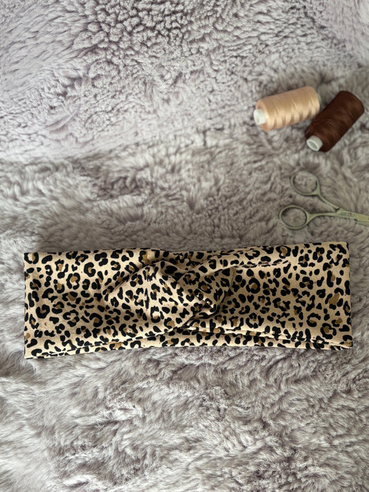 Stirnband mit Leo Muster aus super weichem BIO Stoff 🐆