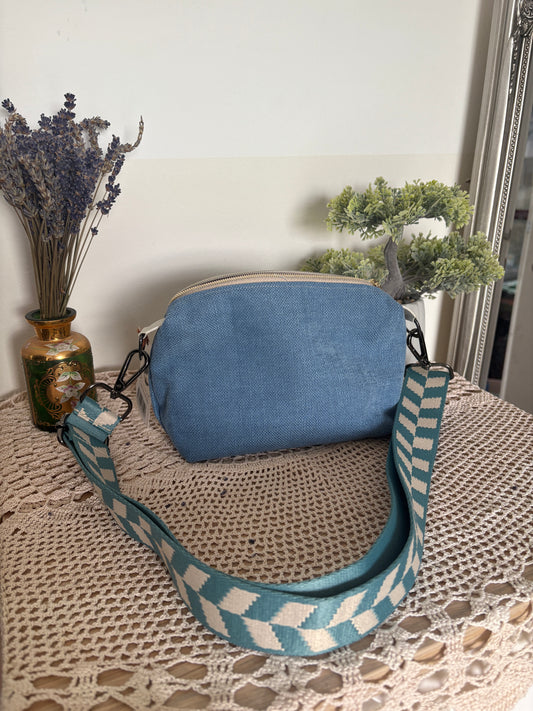 Schlichte zeitlose Handtasche für den Alltag in Jeansblau 🩵